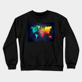 Colors world map #map Crewneck Sweatshirt